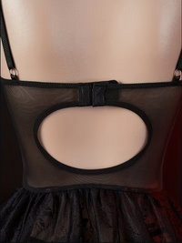 Body de látex - vinilo con corsé y falda de encaje