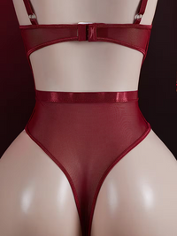 Body de Encaje Transparente con Aro – Color Vino